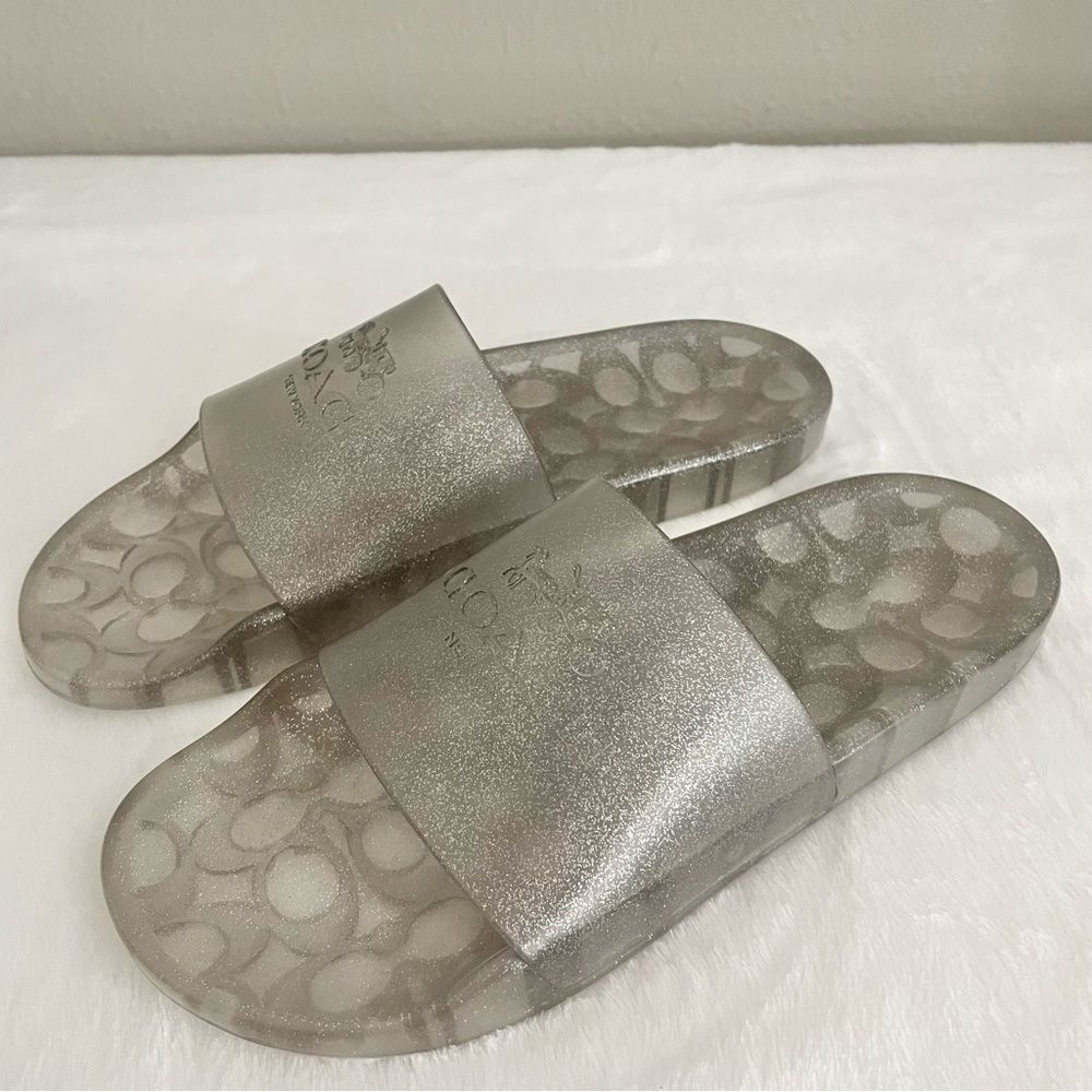 Coach Ulyssa Silver Slide/Sandal Women’s Sz 10